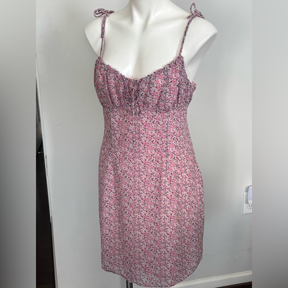 Nasty Gal Pink Floral Mini Dress Sz 10 NWT